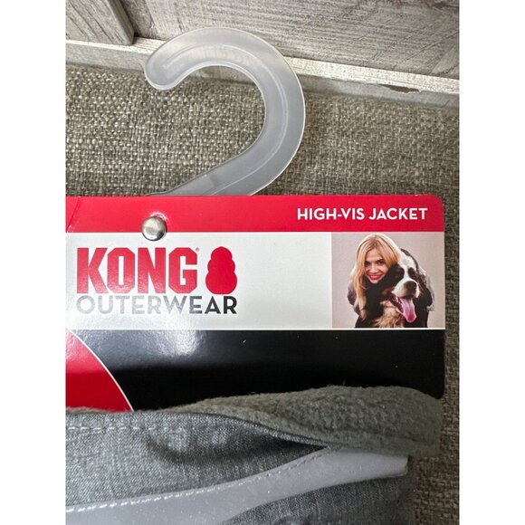 KONG Dog High-Visibility Reflective Jacket XS 12-14" Gray & Red Water Resistant - Picture 4 of 9